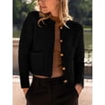 thumbnail image 4 of Womens 2023 Cardigan Sweaters Fall Open Front Button Down Long Sleeve Pockets Casual Chunky Knit Shirt Outerwear, 4 of 7