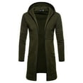 thumbnail image 2 of LYXSSBYX Winter Jackets for Men Clearance Fashion Mens Hooded Solid Trench Coat Jacket Cardigan Long Sleeve Outwear Blouse, 2 of 4