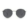thumbnail image 3 of Mens Luxury Classic Round Metal Rim Hustler Fashion Sunglasses Silver White - Black, 3 of 8