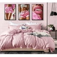 thumbnail image 3 of 3Pcs Pink Fashion Black Girl Canvas Wall Art Trendy Black Woman Paintings Pictures Wall Decor African American Prints Poster for Living Room Bedroom Artwork Home Decoration Unframed, 3 of 6