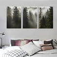 thumbnail image 3 of ONETECH Foggy Forest Canvas Wall Art: Landscape Mountain Artwork Photographic Print Pictures for Bedrooms 12''x16''X3 Panels, 3 of 4