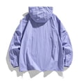 thumbnail image 7 of Men's UPF 50+ Sun Protection Hoodie Jacket Zip Up Lightweight Waterproof Long Sleeve UV Fishing Shirts Quick Dry Zip Pockets Purple, 7 of 7