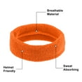 thumbnail image 4 of Unique Bargains 3 pcs Sports Headband Wristband Cotton Blend Sweat Absorbing Head Band Orange for Women, 4 of 6