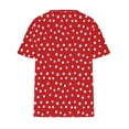 thumbnail image 4 of Scyoekwg Women Short Sleeve Shirts Tops V Neck Plus Size Tunic Tshirt Lightweight Dressy Casual Blouses Trendy Polka Dots Print Loose Shirts Blouses (Red,L), 4 of 5