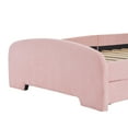 Euroco Upholstery Twin Size Platform Bed, BunnyShaped Bed with 2 Drawers for Kids, Pink