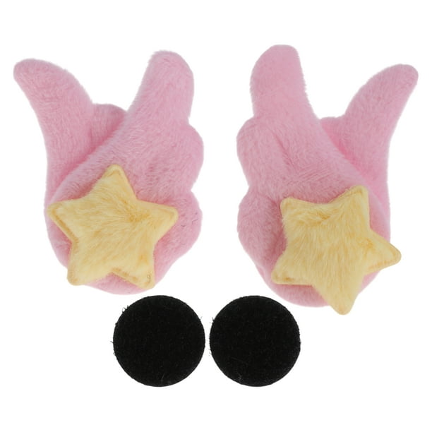 Accesorios de Casco de Motocicleta Decoración Alas de Estrella de Doble Capa para Casco de Motocicleta Bicicleta Esquí Pegatina de Tela Rosa 1 Juego