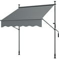 thumbnail image 2 of ModFusion Gray Outdoor Awning 6.6' Wide, Aluminum frame, Polyester roof, Adjustable 6.9' - 9.8' height, UV/Water/Rust-Resistant, 2 of 7