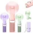 thumbnail image 1 of Ventiladores de mano VansMago, 3 unidades, recargables con USB-C de 10 horas, morado, rosa y verde, 1 of 7