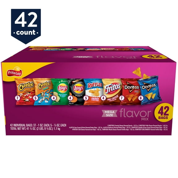 Frito-Lay Snacks Flavor Mix Snack Chips, 42 Count Multipack