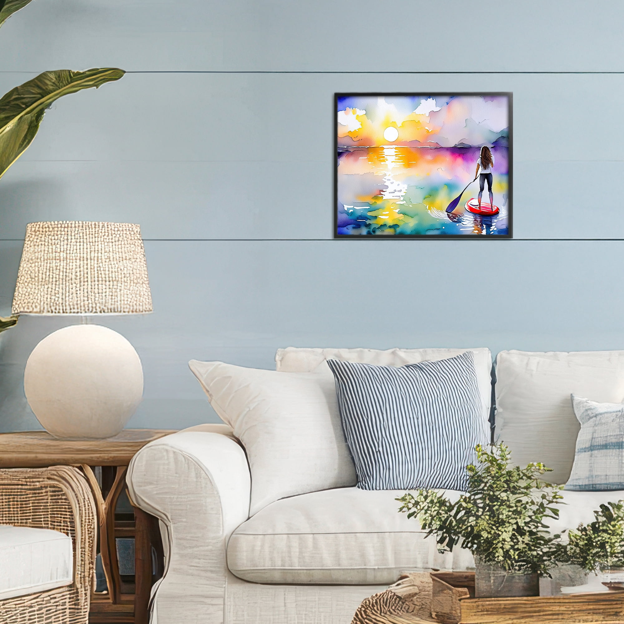 Stupell Industries Sunset Paddle Drift Black Framed Giclee Art, design by Shelly Craig