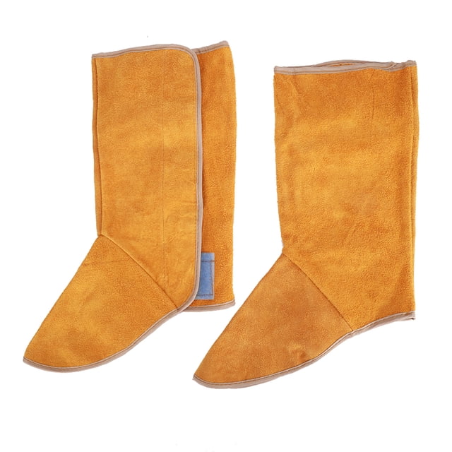 Protección para soldador, 1 par de zapatos de soldadura de seguridad resistentes al calor de piel de vaca, cubierta impulsada por el rendimiento