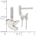 thumbnail image 3 of Sterling Silver 2 Birds Cz J-Hoop Post Earrings (20.2 X 12.9) Made In India qe16587, 3 of 5