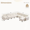 thumbnail image 6 of Bonzy Home Convertible Sectional Sofa Modular Sofa with Ottoman, Freely Combinable Configurable Couch for Living Room Oat, 6 of 8
