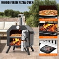 thumbnail image 4 of Outdoor 12 - pulgada wood - fired pizza oven: portable pizza maker foldable legs, waterproof cover, pizza stone, grill rack, peel, y accessories camping, backyard bbq, y parties (durable carbo..., 4 of 6