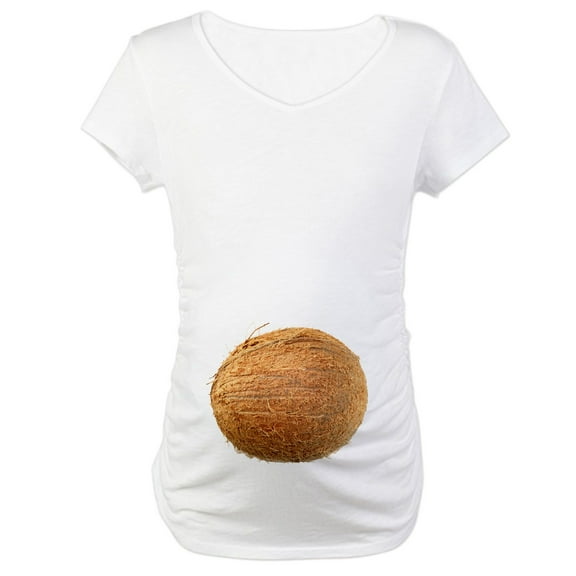 CafePress - Coconut Maternity T Shirt - Cotton Maternity T-shirt, Cute & Funny Pregnancy Tee
