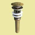 thumbnail image 2 of Renovators Supply Bathroom Sink Drain Antique Brass Pop Up Drain with Decorative Carving, 2 of 7