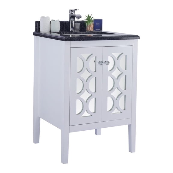 Mediterraneo - 24 - White Cabinet Black Wood Counter
