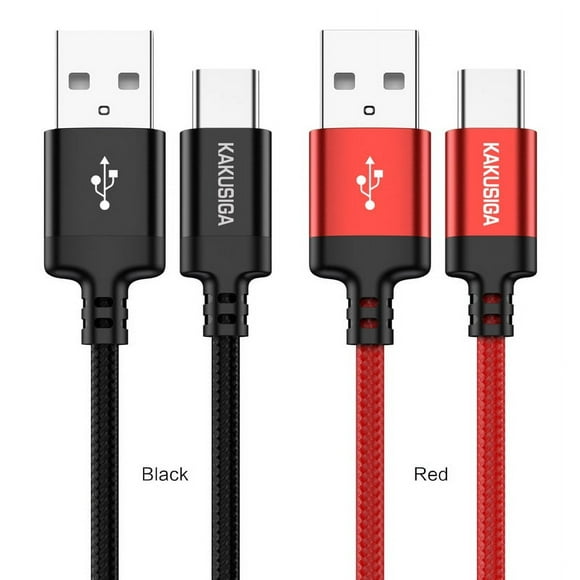 2 Pack, Red and Black USB C Cable 3A Fast Charge, etguuds USB A to Type C Charger Cord Braid Compatible with Samsung Galaxy Series