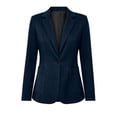 thumbnail image 4 of Mittory Women Faux Suede Blazer Jacket, Lapel Collar Single Button Long Sleeve Pockets Casual Work Suit Coat, 4 of 8
