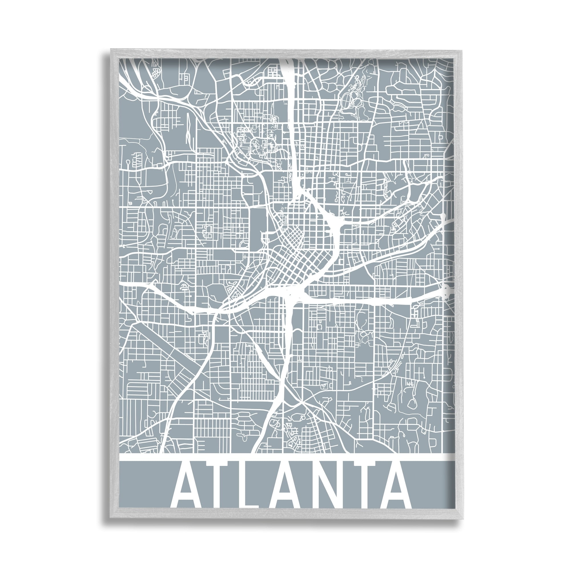 Stupell Industries Atlanta Georgia City Street Grid Geometric Transportation Lines, 11 x 14, Design by Daphne Polselli