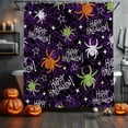thumbnail image 2 of Rdsfhsp Happy Halloween Shower Curtains for Bathroom Purple Spider Web Shower Curtain Scary Spider Shower Curtains for Halloween Bathroom Decor 72x72 Inch, 2 of 5