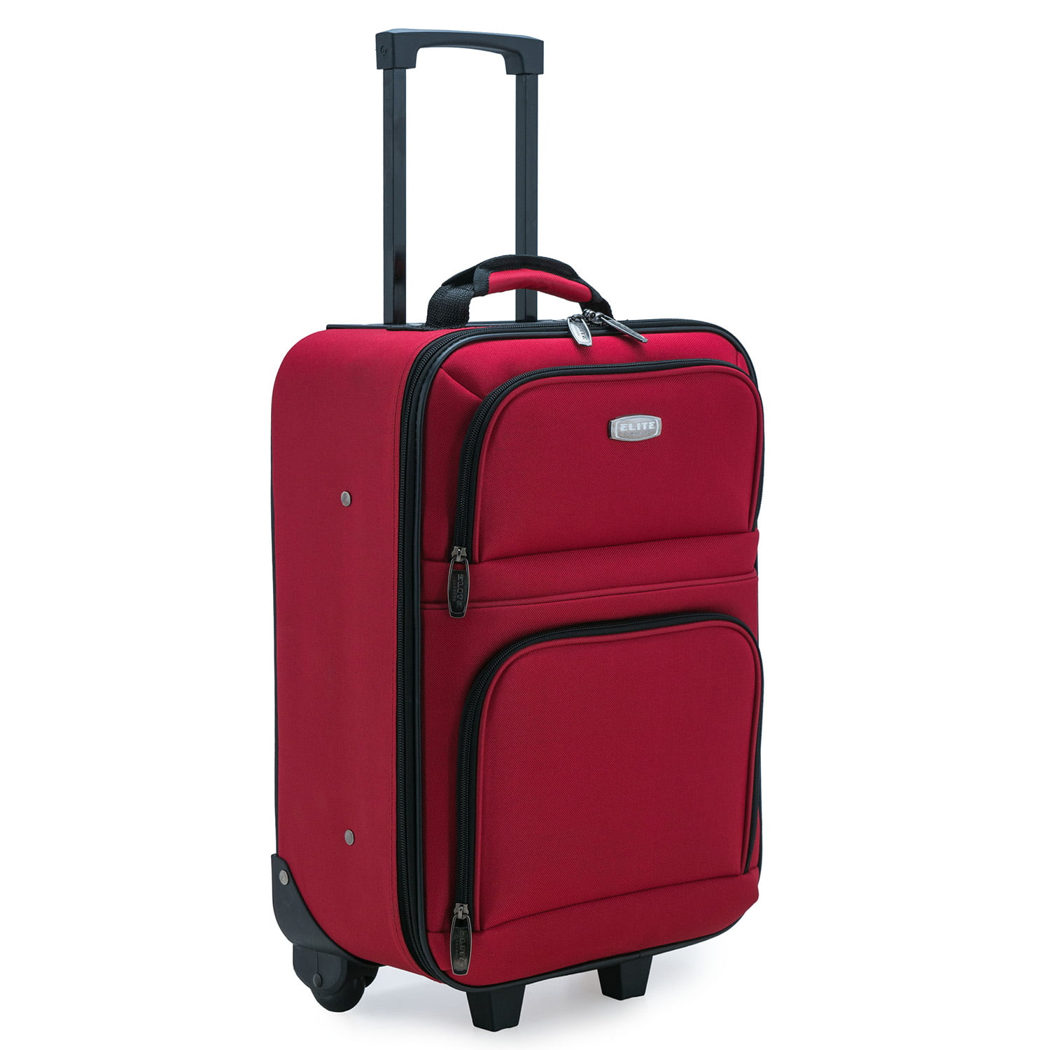 Elite Luggage Meander 19.5&quot; Carry-On Rolling Suitcase with Protective Foam Padding, Red ...
