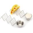 thumbnail image 4 of Soporte para tacos con taza de salsa - Acabado cromado - Acero inoxidable 18/8 de primera calidad - Capacidad para 3 tacos duros y blandos - Cinco estilos disponibles - Juego de 2 rejillas de 2lbDepot Ormromra WMZL-754-3, 4 of 7