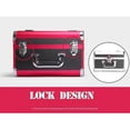 thumbnail image 3 of Estuche portátil para guardar cosméticos HUOGUO con cierre para mujer, color rojo, 3 of 5