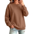 thumbnail image 3 of Oversized Sweatshirts Women Crewneck 2026 Fall Cute Fleece Pullover Top | Loose Fit Long Sleeve Sweatshirt no Hood, Drop Shoulder Tops, Workout Athletic Cozy, Airport Travel Clothes Coffee,L, 3 of 7