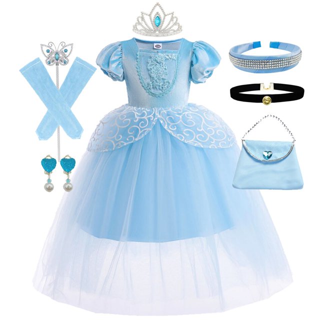 Vestido de Cenicienta para niña, Cosplay de princesa de Halloween, vestidos de baile de terciopelo, ropa de tutú de malla, disfraz Floral, 2-10T Fivean unisex