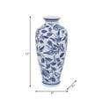 thumbnail image 5 of Modern Ceramic Vase for Living Room and Home Decor - Decorative House Accent for Table Decoration - Elegant Chinoiserie Flower Vase for Bedroom and Office Display - 13", Blue and White, 5 of 13