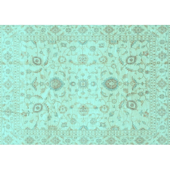 Ahgly Company Indoor Rectangle Oriental Light Blue Traditional Area Rugs, 8' x 12'