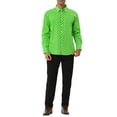 thumbnail image 2 of INSPIRE CHIC Men's Polka Dots Printed Long Sleeve Button Down Slim Dress Shirt, 2 of 6