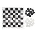 thumbnail image 1 of Jeu de dames empilables en plastique noir et blanc, jeu de dames avec boîte transparente, pour les enfants de 3 ans et plus, 1 of 4