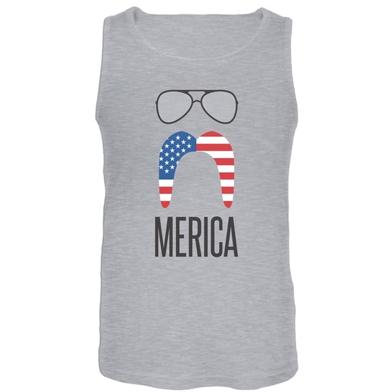 Merica Sunglasses and Mustache Tank Top - X-Large