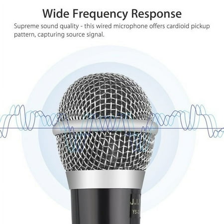 TSV Professional Handheld Microphone, Wired Dynamic Microphones, Portable Dynamic Mic System With 10ft Cable, 1/4" Socket for Karaoke Singing Machine, Speaker, Amp, Mixer, Speech, Wedding