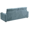 thumbnail image 6 of 87”Large Loveseat Sofa, 3 Seater Couch with Storage, Velvet Fabric Deep Seat Sofa with Pillow& Cup Holders, Modern Comfy Sofa with USB& Type-C Ports, Home Sofa Couch for Living Room Bedroom, 6 of 9