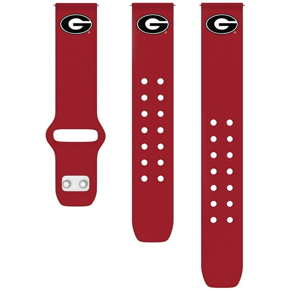 Red Georgia Bulldogs 20mm Samsung Silicone Watch Band