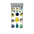thumbnail image 2 of Aqua Bedding Set with Sheet & Covers, Tropical Fish Animal with Zebrasoma Anemonefish Dive Nemo Aquatic Life Theme, Printed Bedroom Decor 2 Shams, 4 Sizes, Multicolor, by Ambesonne, 2 of 3