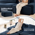 thumbnail image 5 of 82" Modular Sectional Sofa, Corduroy Fabric Square Couch with Deep Seats, Tufted Design, Pearl-Like Piping, No Assembly Required, Anti-Slip Base, for Living Room, Blue, 5 of 15