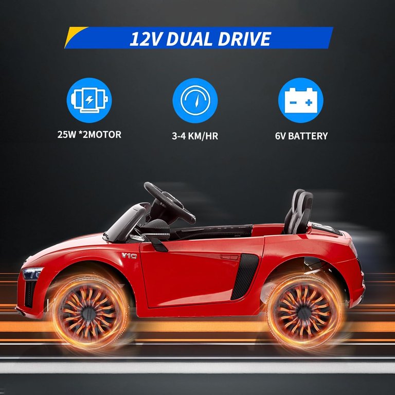 Licensed Audi R8 Spyder 12V Kids Ride Car with Remote