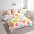 thumbnail image 3 of Homewish Colorful Groovy Floral Bedding Comforter Set 7-Piece for Teens, Rustic Farmhouse King Bedding Sets, Yellow Cartoon Theme Reversible Bed Sheets, Microfiber Bedroom Decor, 3 of 7