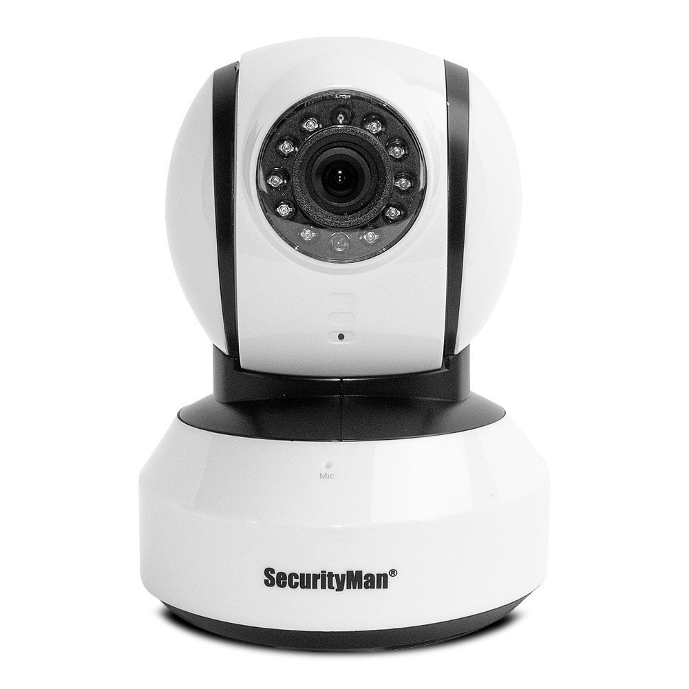 SecurityMan DIY Wireless/Wired IP PanTilt Indoor Security Camera w/ SD Recorder