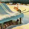 thumbnail image 7 of Marmont Hill Barn Skiing by John Clymer Painting Print on Canvas, 7 of 7