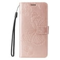 thumbnail image 6 of Allytech Google Pixel 7a Case Wallet, PU Leather Big Butterfly Embossed Shockproof Cards Holder Hand Wrist Protective Flip Stand Cover Wallet Case for Goolge Pixel 7a - Rosegold, 6 of 9