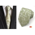 thumbnail image 2 of Business Professional Dress Ties, Set of 3 - Men‘s Jacquard Woven Classic Designs with Stripes & Checks for Office and Wedding Functions, 2 of 4