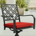 thumbnail image 4 of Nuu Garden Iron Swivel Dining Chairs Set of 2, 360-Degree Rotating Patio Chairs with Red Cushions, Heavy-Duty Metal Frame for Garden Porch Backyard Lawn, Black, 4 of 10