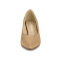 thumbnail image 6 of BLISSFUL STEP Women's Pointed Toe Low Kitten Heels Pumps Nude 10, 6 of 7