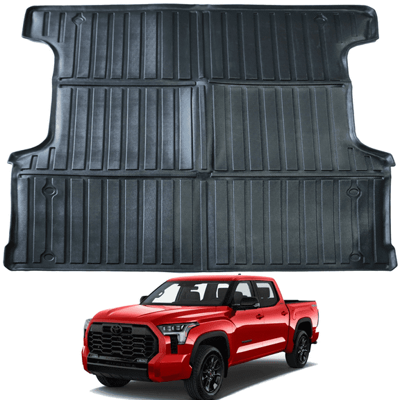 5FT Truck Bed Mat for 2021-2024 Toyota Tundra - Custom Fit TPE Rubber Non-Slip Automotive Floor Liners, Easy to Clean All-Weather Back Protector and Cargo Mat