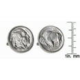 thumbnail image 2 of Buffalo Nickel Silvertone Bezel Coin Cuff Links, 2 of 4